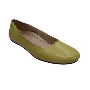Vionic Julieta Yellow Snakeskin Print Orthotic Round Toe Ballet Flats Womens 8